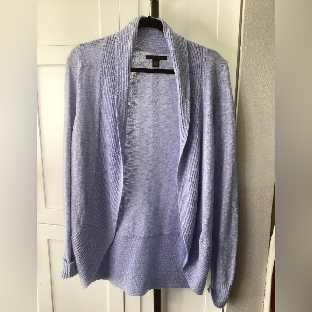 Kenneth Cole Light Purple Open-Front Cardigan, size Large